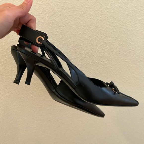 GUCCI size 35.5C Sandal Heels Black Leather made in Italy - Picture 7 of 12